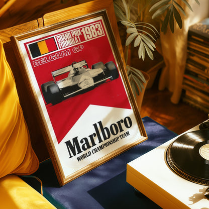 Formula 1 1993 Belgium Grand Prix Marlboro F1 Poster