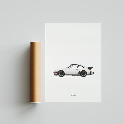 Porsche 930 Turbo Vintage Poster