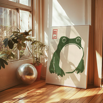 Japanese frog poster by Matsumoto Hoji