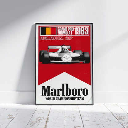 Formula 1 1993 Belgium Grand Prix Marlboro F1 Poster