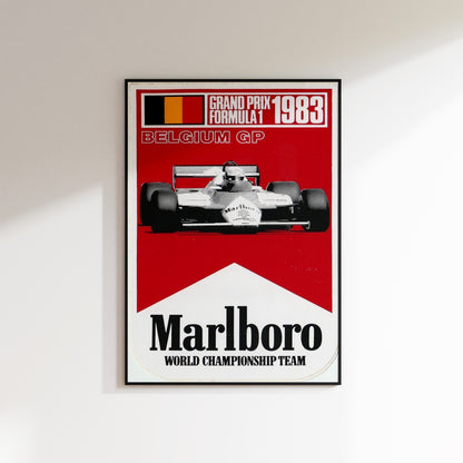 Formula 1 1993 Belgium Grand Prix Marlboro F1 Poster